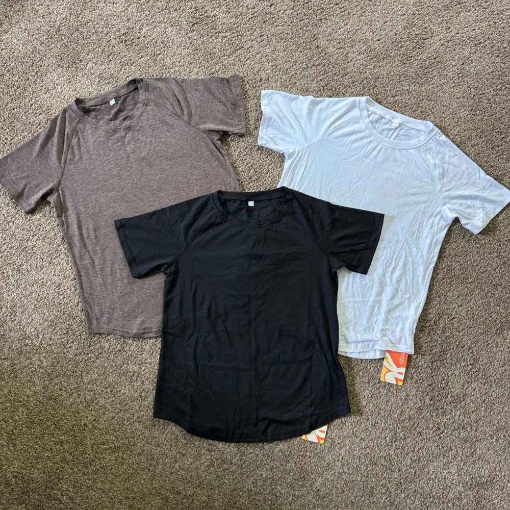Aurvox Kids Black White Brown Active T-Shirt 3-Pack Raglan 11-12Y New